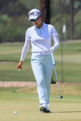April 17, 2026, Tarzana, California, USA: Minji Kang prepares to putt during Round 2 of the 2026 JM Eagle Championship Los Angeles on Friday April 17, 2026 at the Caballero Country Club in Tarzana, California. ARIANA RUIZ PI Tarzana USA - ZUMAp124 20260417_zaa_p124_012 Copyright: xArianaxRuizx