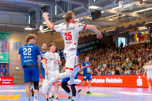 Marvin Mundus (Nr. 25, TuS Ferndorf). VfL Luebeck-Schwartau vs. TuS Ferndorf, Handball, 2. Bundesliga, 17.04.26 Luebeck Schleswig-Holstein Germany Copyright: xAgentur54GradÂ°x xFelixxKoenigx