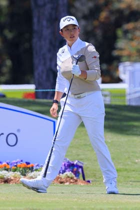 April 17, 2026, Tarzana, California, USA: Ruoning Yin at the 8th tee during Round 2 of the 2026 JM Eagle Championship Los Angeles on Friday April 17, 2026 at the Caballero Country Club in Tarzana, California. ARIANA RUIZ PI Tarzana USA - ZUMAp124 20260417_zaa_p124_038 Copyright: xArianaxRuizx