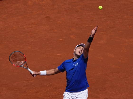 Barcelona Open Banc Sabadell 2026, Conde de Godo Trophy match, Semi-Finals, between Andrey Rublev and Hamad Medjedovic of Serbia, played at Real Club de Tenis Barcelona on April 18, 2026 in Barcelona, Spain. (Photo by Berta Barcons PRESSINPHOTO) Copyright: xBertaxBarconsx xPRESSINPHOTOx