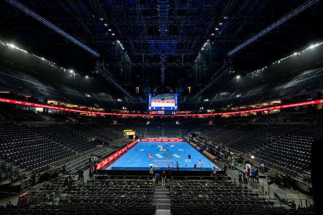 Köln, 18.04.2026, Handball, Herren, Lidl Final4, DHB Pokal, Halbfinale, TBV Lemgo Lippe - Füchse Berlin Lanxess Arena vor dem Final4 mit neuem Hallenbode Köln Lanxess Arena NRW Germany