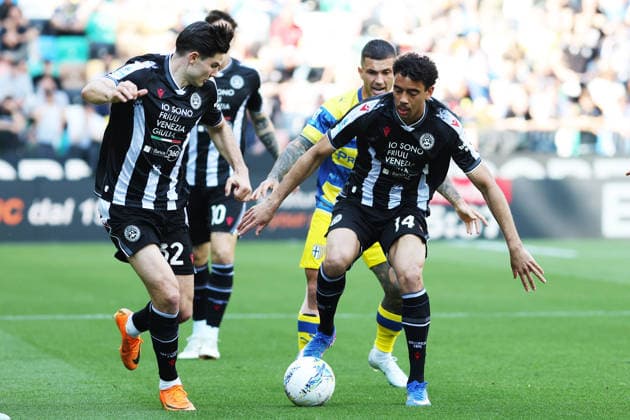 Udinese s Arthur Atta during the Serie A soccer match between Udinese and Parma at the Bluenergy Stadium in Udine, north east Italy - Saturday, April 18,2026 - soccer  Copyright: xAndreaxBressanutti LaPressex