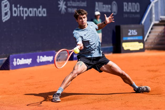 MUNICH, GERMANY - APRIL 18: Flavio Cobolli (ITA) during the BMW Open by Bitpanda Singles match between Alexander Zverev (GER) vs Flavio Cobolli (ITA) at MTTC Iphitos on April 18, 2026 in Munich, Germany. Bavaria Germany Copyright: xSteffiexWunderlx