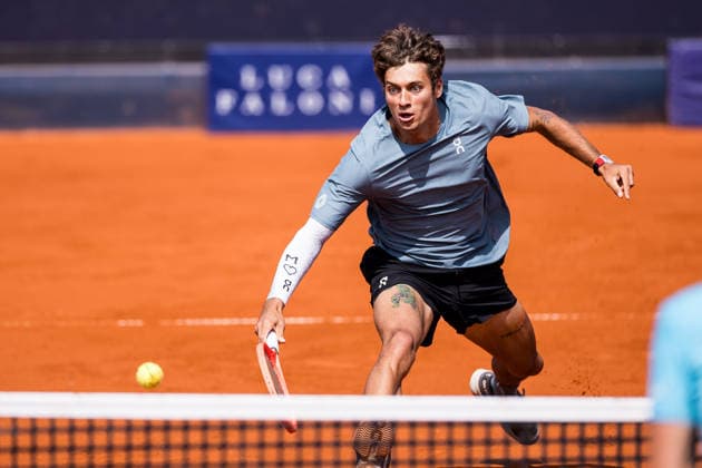 MUNICH, GERMANY - APRIL 18: Flavio Cobolli (ITA) during the BMW Open by Bitpanda Singles match between Alexander Zverev (GER) vs Flavio Cobolli (ITA) at MTTC Iphitos on April 18, 2026 in Munich, Germany. Bavaria Germany Copyright: xSteffiexWunderlx