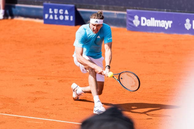 MUNICH, GERMANY - APRIL 18: Alexander Zverev (GER) during the BMW Open by Bitpanda Singles match between Alexander Zverev (GER) vs Flavio Cobolli (ITA) at MTTC Iphitos on April 18, 2026 in Munich, Germany. Bavaria Germany Copyright: xSteffiexWunderlx
