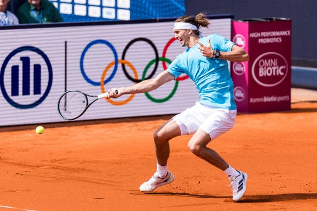 MUNICH, GERMANY - APRIL 18: Alexander Zverev (GER) during the BMW Open by Bitpanda Singles match between Alexander Zverev (GER) vs Flavio Cobolli (ITA) at MTTC Iphitos on April 18, 2026 in Munich, Germany. Bavaria Germany Copyright: xSteffiexWunderlx