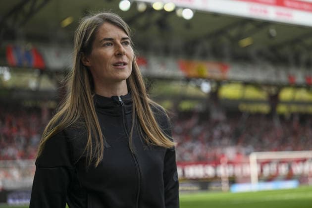 First female head coach of Bundesliga: Marie-Louise Eta of Union Berlin BERLIN, GERMANY - APRIL 18: Marie-Louise Eta, is the first female head coach of Union Berlin in the Bundesliga history, is seen at the An der Alten Forsterei Stadium in Berlin, Germany on April 18, 2026. Halil Sagirkaya Anadolu Berlin Germany. Editorial use only. Please get in touch for any other usage.  Copyright: x2026xAnadoluxHalilxSagirkayax