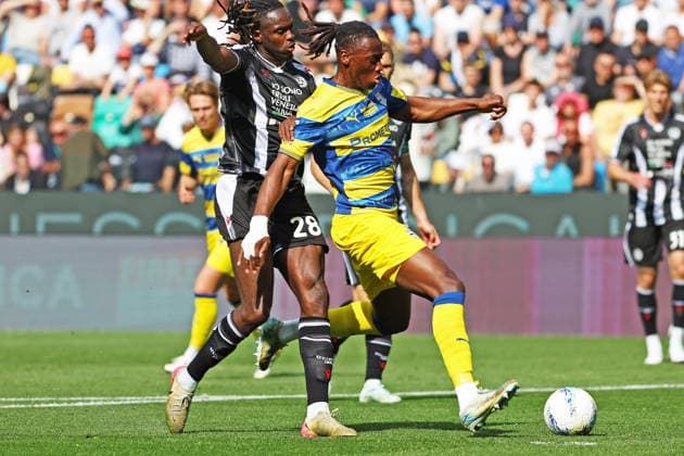 Parma™s Hernani celebrates after scoring the 0-1 goal for his team during the Serie A soccer match between Udinese and Parma at the Bluenergy Stadium in Udine, north east Italy - Saturday, April 18,2026 - soccer  Copyright: xAndreaxBressanutti LaPressex