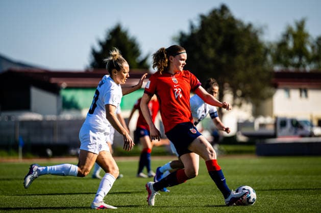 260418 Signe Gaupset of Norway during the FIFA Women s World Cup Qualifier football match between Slovenia and Norway on April 18, 2026 in Ptuj. Photo: Marius Simensen BILDBYRAN COP 238 MM0066 bbeng dam FIFA World Cup, WM, Weltmeisterschaft, Fussball qualifiers football fotball fotboll landskamp norge norway slovenia slovenien soccer vm kvalik vm-kvalifisering kvinner Copyright: MARIUSxSIMENSEN BB260418BB733