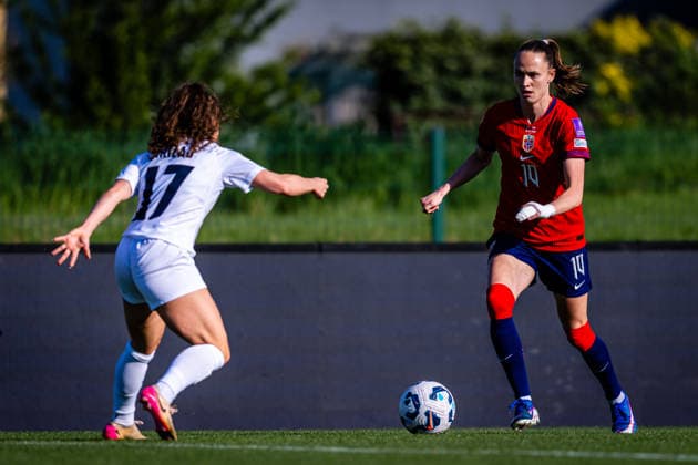 260418 Caroline Graham Hansen of Norway during the FIFA Women s World Cup Qualifier football match between Slovenia and Norway on April 18, 2026 in Ptuj. Photo: Marius Simensen BILDBYRAN COP 238 MM0066 bbeng dam FIFA World Cup, WM, Weltmeisterschaft, Fussball qualifiers football fotball fotboll landskamp norge norway slovenia slovenien soccer vm kvalik vm-kvalifisering kvinner Copyright: MARIUSxSIMENSEN BB260418BB735