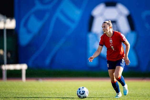 260418 Vilde Boe Risa of Norway during the FIFA Women s World Cup Qualifier football match between Slovenia and Norway on April 18, 2026 in Ptuj. Photo: Marius Simensen BILDBYRAN COP 238 MM0066 bbeng dam FIFA World Cup, WM, Weltmeisterschaft, Fussball qualifiers football fotball fotboll landskamp norge norway slovenia slovenien soccer vm kvalik vm-kvalifisering kvinner Copyright: MARIUSxSIMENSEN BB260418BB772