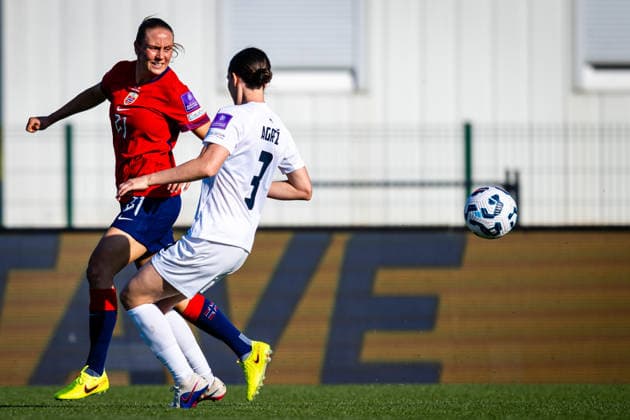 260418 Lisa Naalsund of Norway during the FIFA Women s World Cup Qualifier football match between Slovenia and Norway on April 18, 2026 in Ptuj. Photo: Marius Simensen BILDBYRAN COP 238 MM0066 bbeng dam FIFA World Cup, WM, Weltmeisterschaft, Fussball qualifiers football fotball fotboll landskamp norge norway slovenia slovenien soccer vm kvalik vm-kvalifisering kvinner Copyright: MARIUSxSIMENSEN BB260418BB803