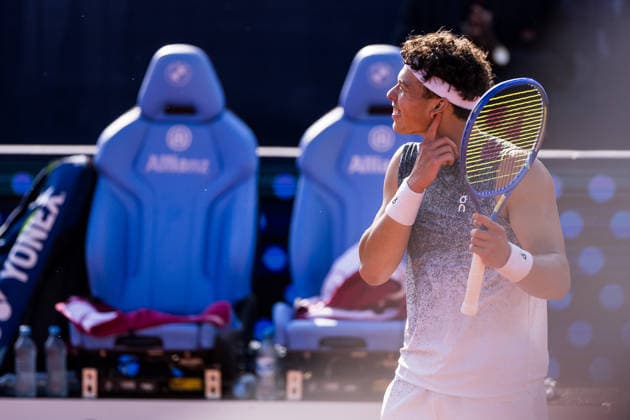MUNICH, GERMANY - APRIL 18: Ben Shelton (USA) after winning the BMW Open by Bitpanda Singles match between Alex Molcan (SVK) vs Ben Shelton (USA) at MTTC Iphitos on April 18, 2026 in Munich, Germany. Bavaria Germany Copyright: xSteffiexWunderlx