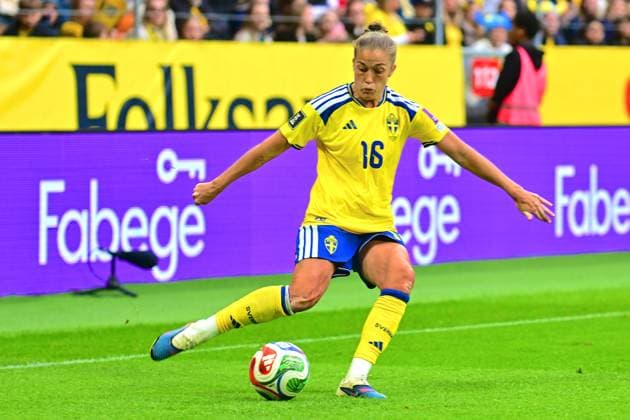 Strawberry Arena SOLNA, SWEDEN - APRIL 18: Filippa Angeldahl of Sweden in the World Cup 2027 qualifier match between Sweden and Serbia at Strawberry Arena on April 18, 2026 in Solna, Sweden. (Peter Sonander SPP) Copyright: xPeterxSonander SPPx Sportspressphoto_SPR132168