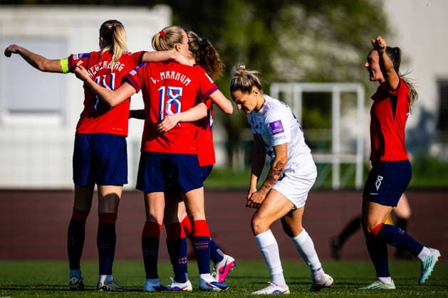 260418 Ada Hegerberg of Norway celebrates after scoring the 0-1 goal during the FIFA Women s World Cup Qualifier football match between Slovenia and Norway on April 18, 2026 in Ptuj. Photo: Marius Simensen BILDBYRAN COP 238 MM0066 bbeng dam FIFA World Cup, WM, Weltmeisterschaft, Fussball qualifiers football fotball fotboll jubel landskamp norge norway slovenia slovenien soccer vm kvalik vm-kvalifisering kvinner Copyright: MARIUSxSIMENSEN BB260418BB917