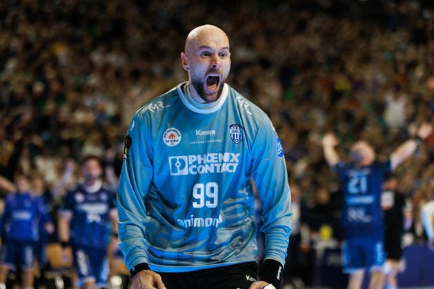Urh KASTELIC (TBV Lemgo Lippe, 99) Jubel, Freude, Leidenschaft, Erfolg, Emotion, Begeisterung, positive Emotionen GER, TBV Lemgo Lippe vs. Fuechse Berlin, Handball, DHB Pokal, Halbfinale, Spielzeit 2025 2026, 18.04.2026, GER, TBV Lemgo Lippe vs. Fuechse Berlin, Handball, DHB Pokal, Halbfinale, Spielzeit 2025 2026, 18.04.2026, Koeln Copyright: xEibnerxPressefoto OliverxSchmidtx EP_OST
