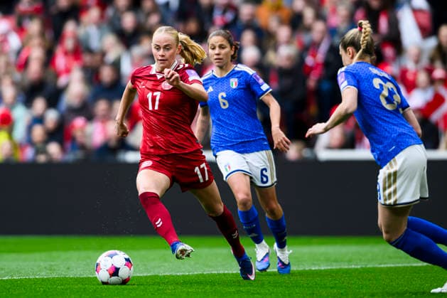 Womens International Women Denmark vs Italy 18 04 2026 17 DEN Kathrine Moller Kühl Womens International Women Denmark vs Italy 18 04 2026 Kobenhavn, Denmark 18 April, 2026 UK Women™s European Qualifiers Denmark vs Italy Women Kobenhavn Parken Denmark Copyright: xMichaelxBarrettxBoesenx