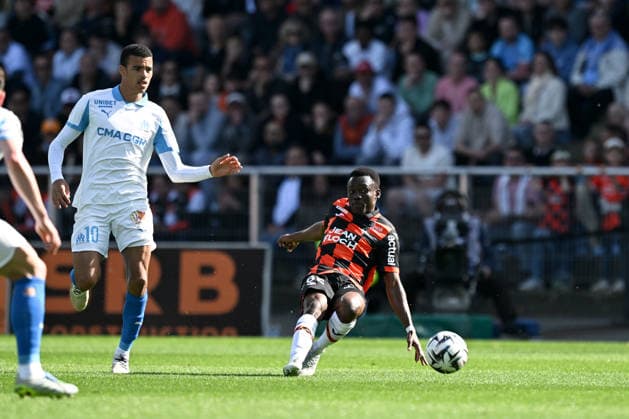 FC Lorient v Olympique de Marseille - Ligue 1 McDonald s 2025 2026 10 Mason GREENWOOD (om) - 62 Arthur AVOM (fcl) during the Ligue 1 McDonald s match between FC Lorient and Olympique de Marseille at Stade du Moustoir on April 18, 2026 in Lorient, France. Lorient France  Copyright: xFEPx 776348356