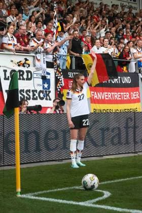 14.02.2026, Ried im Innkreis, AUT, Unterwegs in Oberösterreich, Fußball, FIFA WM-QualiÂ­fiÂ­kation Frauen, ÖsterÂ­reich vs DeutschÂ­land, im Bild Jule Brand, DFB,