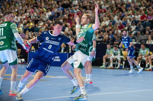 Frederik Simak, Rueckraum (TBV Lemgo Lippe 8), TBV Lemgo Lippe vs. Fuechse Berlin, DHB-Pokal Maenner, Herren, 5. Spieltag, Halbfinale, Daikin HBL, Lidl Final 4, 18.04.2026 Köln NRW Deutschland