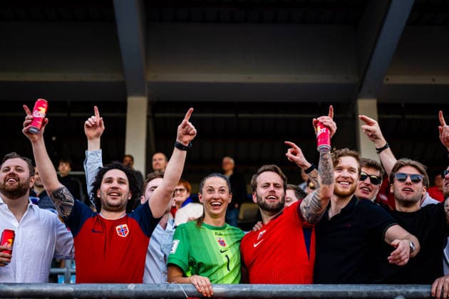 260418 Goalkeeper Cecilie Fiskerstrand of Norway celebrates after the FIFA Women s World Cup Qualifier football match between Slovenia and Norway on April 18, 2026 in Ptuj. Photo: Marius Simensen BILDBYRAN COP 238 MM0066 bbeng dam FIFA World Cup, WM, Weltmeisterschaft, Fussball qualifiers football fotball fotboll jubel landskamp norge norway slovenia slovenien soccer vm kvalik vm-kvalifisering kvinner Copyright: MARIUSxSIMENSEN BB260418ZO020