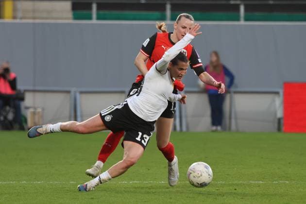 18.04.2026, Ried im Innkreis, AUT, Unterwegs in Oberösterreich, Fußball, FIFA WM-QualiÂ­fiÂ­kation Frauen, ÖsterÂ­reich vs DeutschÂ­land, im Bild Sydney Lohmann,