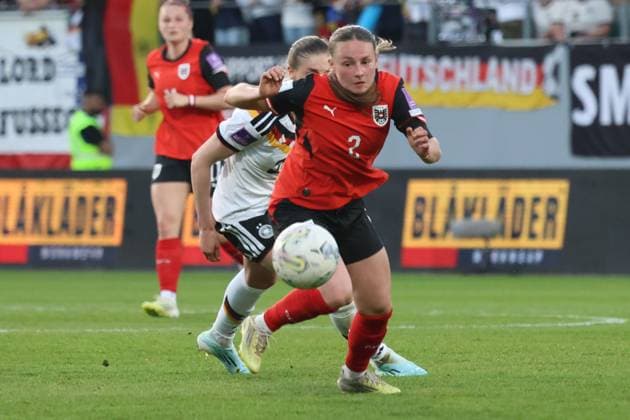 18.04.2026, Ried im Innkreis, AUT, Unterwegs in Oberösterreich, Fußball, FIFA WM-QualiÂ­fiÂ­kation Frauen, ÖsterÂ­reich vs DeutschÂ­land, im Bild Sarai Linder, DFB,
