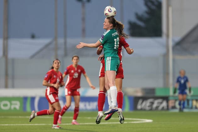 Leyla McFarland of Northern Ireland is in action during the FIFA Women™s World Cup 2027 European qualifiers League B, Group B2 soccer match between Malta and Nothern Ireland at the Centenary Stadium, Ta™ Qali, Malta on 18 April 2026. Women™s European Qualifiers - Malta v Northern Ireland