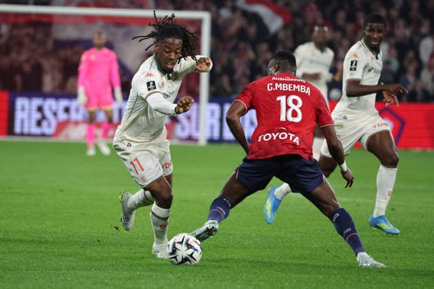 FOOTBALL : LOSC Lille vs OGC Nice- Ligue 1 J30 - 18 04 2026 Elye WAHI (OGC Nice) lors du match LOSC Lille vs OGC Nice, Ligue 1 J30, Decathlon Arena stade Pierre Mauroy, le 18 avril 2026 - photo Laurent Sanson PsnewZ  Copyright: xLaurentxSANSONx xPsnewZx