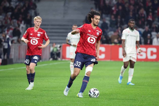 FOOTBALL : LOSC Lille vs OGC Nice- Ligue 1 J30 - 18 04 2026 Ayyoub BOUADDI (LOSC Lille) lors du match LOSC Lille vs OGC Nice, Ligue 1 J30, Decathlon Arena stade Pierre Mauroy, le 18 avril 2026 - photo Laurent Sanson PsnewZ  Copyright: xLaurentxSANSONx xPsnewZx