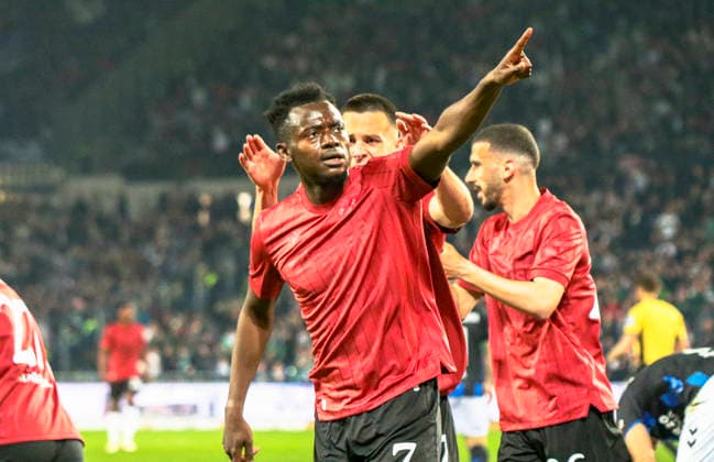 Deutschland: Fussball 2.Bundesliga 2025 2026, 30. Spieltag - Hannover 96 vs SC Paderborn 07 - Heinz von Heiden Arena Stadion (Hannover): Freude, Emotionen, Jubel Mustapha Bundu (Hannover 96, 7) Hannover