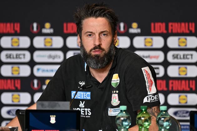 GER, Lanxess Arena Koeln, HBL, LIDL FINAL4, Men, 2. Halbfinale: bergischer HC vs. SC Magdeburg 19.04.2026, Lanxess Arena , Koeln , GER, Lanxess Arena Koeln, HBL, LIDL FINAL4, Men, 2. Halbfinale: bergischer HC vs. SC Magdeburg, im Bild: Pressekonferenz (PK) nach dem Spiel, Bennet Wiegert Trainer Headcoach (SC Magdeburg),