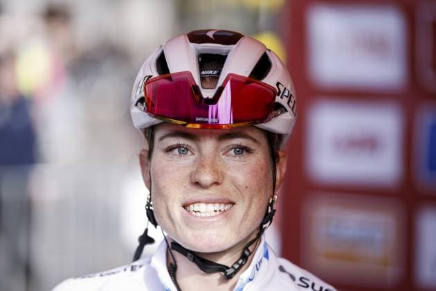 MAASTRICHT - Demi Vollering (FDJ United - SUEZ) during the team presentation prior to the start of the 2026 Amstel Gold Race in Maastricht. MARCEL VAN HOORN ANP xVIxANPxSportx xxANPxIVx 556181398 originalFilename: 556181398.jpg