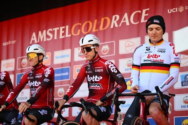 Amstel Gold Race 2026 Cycling Race VALKENBURG, THE NETHERLANDS - APRIL 19 : Berckmoes Jenno (BEL) of Lotto Intermarche during the 60th edition of Amstel Gold Race an UCI World Tour 1.UWT one day cycling road race for Men Elite of 220 km with start in Maastricht and finish in Valkenburg on April 19, 2026 in Valkenburg, The Netherlands, 19 04 2026 ( Motordriver Kenny Verfaillie - Valkenburg The Netherlands  Copyright: xVincentxKalutx