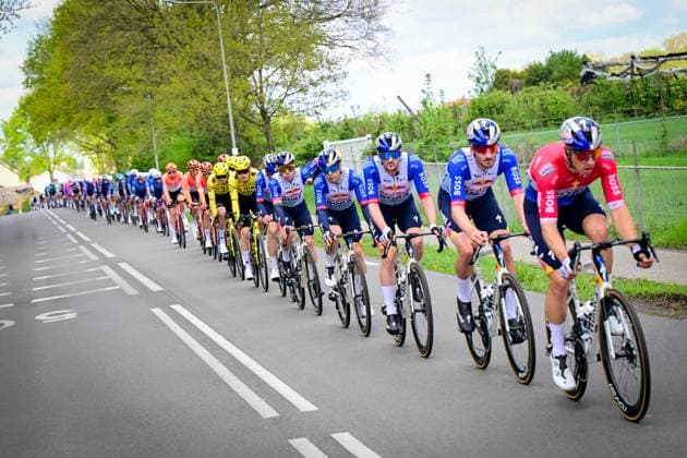 Belgian Remco Evenepoel of Red Bull-BORA-hansgrohe pictured in action during the men elite Amstel Gold Race one day cycling race, 257,4 km from Maastricht to Valkenburg, The Netherlands, Sunday 19 April 2026. DIRKxWAEM  x171314622x