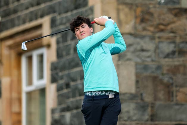 REPRO FREE *PRESS RELEASE NO REPRODUCTION FEE* EDITORIAL USE ONLY Flogas Irish Boys Amateur Open Championship, Malone Golf Club, Belfast 19 4 2026 Harris Fleming Harris Fleming 19 4 2026  Copyright: x INPHO RyanxByrnex RB1_0758