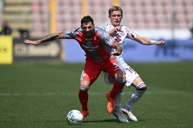 Db Cremona 19 04 2026 - campionato di calcio serie A Cremonese-Torino foto Daniele Buffa Image nella foto: Giuseppe Pezzella-Marcus Pedersen 