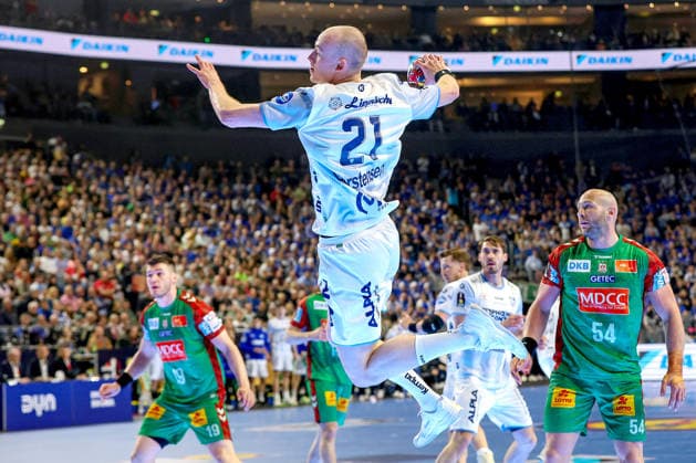 19.04.2026, xsscx, Handball, DHB-Pokal Lidl Final4, Spiel um Platz 3, TBV Lemgo-Lippe - SC Magdeburg, Saison 2025 2026 Herren, Lanxess Arena, Köln: Leve Carstensen (TBV Lemgo Lippe 21) beim Wurf Photo: xSandraxScherningxPressefotoKochx Nordrhein-Westfalen Deutschland