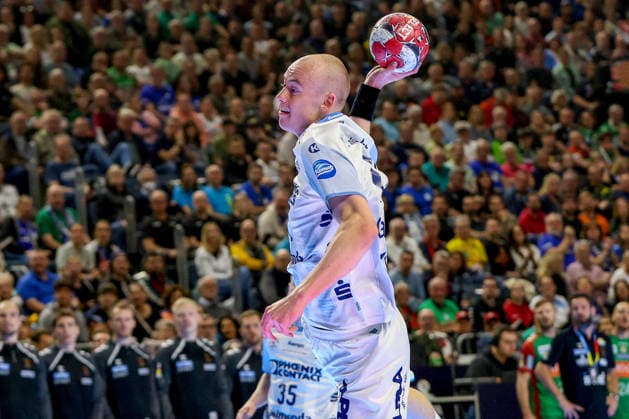 19.04.2026, xsscx, Handball, DHB-Pokal Lidl Final4, Spiel um Platz 3, TBV Lemgo-Lippe - SC Magdeburg, Saison 2025 2026 Herren, Lanxess Arena, Köln: Leve Carstensen (TBV Lemgo Lippe 21) beim Wurf Photo: xSandraxScherningxPressefotoKochx Nordrhein-Westfalen Deutschland