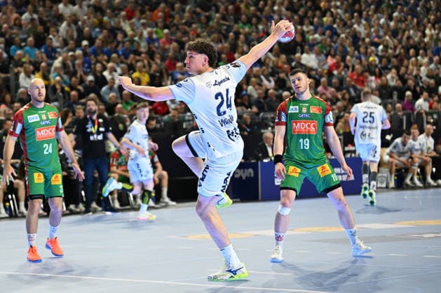 GER, Lanxess Arena Koeln, HBL, LIDL FINAL4, Men, Spiel um Platz 3, TBV Lemgo Lippe vs. SC Magdeburg 19.04.2026, Lanxess Arena , Koeln , GER, Lanxess Arena Koeln, HBL, LIDL FINAL4, Men, Spiel um Platz 3, TBV Lemgo Lippe vs. SC Magdeburg , im Bild: Joel Willecke (TBV Lemgo 24), frei vor dem Tor