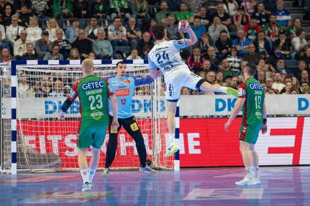Magnus Saugstrup, Kreislaeufer, (SC Magdeburg 23),Joel Willecke, Kreislaeufer (TBV Lemgo Lippe 24), Matej Mandic, Torwart, (SC Magdeburg 12), TBV Lemgo Lippe - SC Magdeburg, DHB-Pokal Maenner, Herren, 6. Spieltag, Spiel um Platz 3, Daikin HBL, Lidl Final 4, 19.04.2026 Köln NRW Deutschland