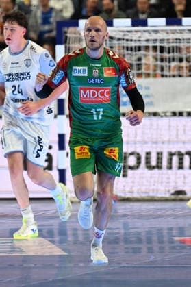 GER, Lanxess Arena Koeln, HBL, LIDL FINAL4, Men, Spiel um Platz 3, TBV Lemgo Lippe vs. SC Magdeburg 19.04.2026, Lanxess Arena , Koeln , GER, Lanxess Arena Koeln, HBL, LIDL FINAL4, Men, Spiel um Platz 3, TBV Lemgo Lippe vs. SC Magdeburg , im Bild: Torjubel Jubel Jubellauf, Tim Hornke (SC Magdeburg 17),