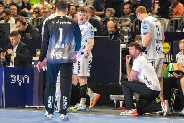 Constantin Moestl, Torwart (TBV Lemgo Lippe 1), Florian Kehrmann, Cheftrainer, (TBV Lemgo Lippe), TBV Lemgo Lippe - SC Magdeburg, DHB-Pokal Maenner, Herren, 6. Spieltag, Spiel um Platz 3, Daikin HBL, Lidl Final 4, 19.04.2026 Köln NRW Deutschland