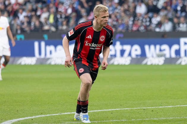 1. Fussball Bundesliga: Eintracht Frankfurt - RB Leipzig, 18.04.2026 Jonathan Burkardt (Eintracht Frankfurt 9), Freisteller, Portrait Porträt, Eintracht Frankfurt - RB Leipzig, Frankfurt, Deutsche Bank Park, 18.4.2026 *** 1 Soccer Bundesliga Eintracht Frankfurt RB Leipzig, 18 04 2026 Jonathan Burkardt Eintracht Frankfurt 9 , clipping, portrait portrait, Eintracht Frankfurt RB Leipzig, Frankfurt, Deutsche Bank Park, 18 4 2026 Copyright: xBEAUTIFULxSPORTS Gawlikx