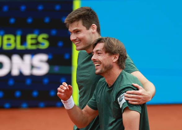 Jakob Schnaitter (umgedrehte Kappe), Mark Wallner jubeln nach dem Sieg, Jubel, Freude, Emotion, Herren Doppel, Men s Doubles, Endspiel, Final Tennis - BMW Open 2026 - ATP, Tennis Herren 500 - MTTC Iphitos - Muenchen - Bayern - Deutschland - 19 April 2026. Copyright: xJuergenxHasenkopfx