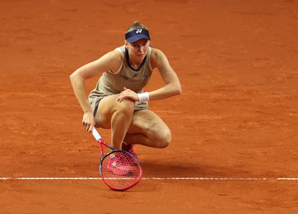 19.04.2026, Deutschland, Stuttgart, Porsche Tennis Grand Prix 2026, Finale, Elena Rybakina (KAZ) enttäuscht