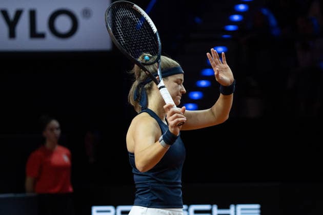 Karolina Muchova (CZE) im Bild, GER, Elena Rybakina vs. Karolina Muchova, Tennis, ATP, Tennis Herren Turnier, WTA, Tennis Damen 500, Porsche Tennis Grand-Prix, Finale, 19.04.2026, GER, Elena Rybakina vs. Karolina Muchova, Tennis, ATP-Turnier, WTA 500, Porsche Tennis Grand-Prix, Finale, 19.04.2026, Stuttgart Copyright: xEibner-Pressefoto EdwardxCheungx EP_ECG