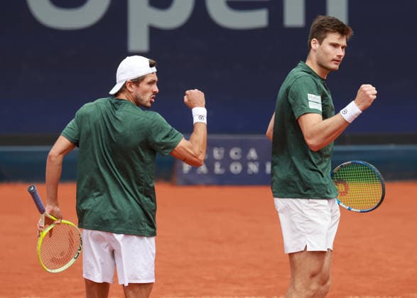 Jakob Schnaitter (umgedrehte Kappe), Mark Wallner jubeln ,Jubel, Freude, Emotion, Herren Doppel, Men s Doubles, Endspiel, Final Tennis - BMW Open 2026 - ATP, Tennis Herren 500 - MTTC Iphitos - Muenchen - Bayern - Deutschland - 19 April 2026. Copyright: xJuergenxHasenkopfx