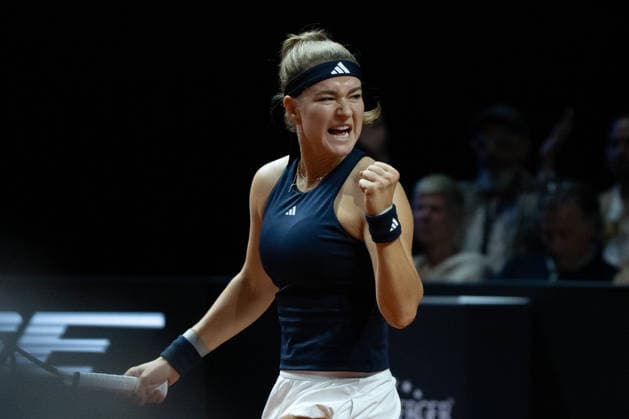 Karolina Muchova (CZE) im Bild, Jubel, Freude, Emotion, Geste, GER, Elena Rybakina vs. Karolina Muchova, Tennis, ATP, Tennis Herren Turnier, WTA, Tennis Damen 500, Porsche Tennis Grand-Prix, Finale, 19.04.2026, GER, Elena Rybakina vs. Karolina Muchova, Tennis, ATP-Turnier, WTA 500, Porsche Tennis Grand-Prix, Finale, 19.04.2026, Stuttgart Copyright: xEibner-Pressefoto EdwardxCheungx EP_ECG