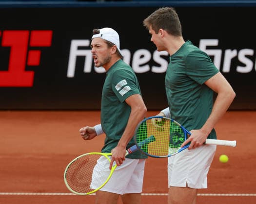Jakob Schnaitter (umgedrehte Kappe), Mark Wallner jubeln nach einem gewonnen Punkt, Emotion, Freude Herren Doppel, Men s Doubles, Endspiel, Final Tennis - BMW Open 2026 - ATP, Tennis Herren 500 - MTTC Iphitos - Muenchen - Bayern - Deutschland - 19 April 2026. Copyright: xJuergenxHasenkopfx